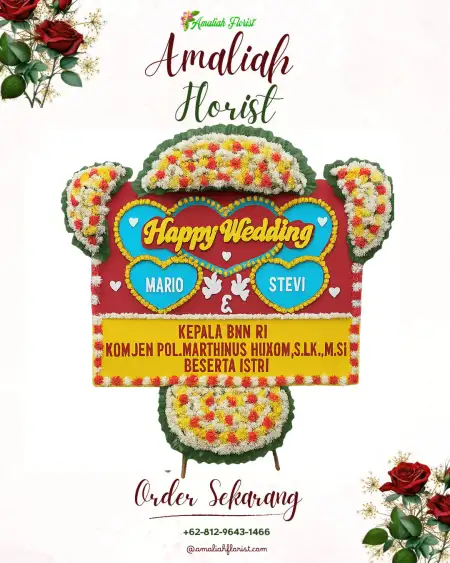 Papan Bunga Pernikahan Mayong